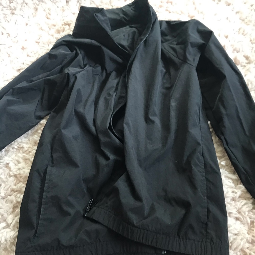 Black Windbreaker with Zipane Unzip Hood